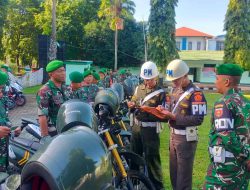 Tingkatkan Disiplin Berkendara, Kodim 1426/Takalar Gelar Pemeriksaan Kendaraan Prajurit