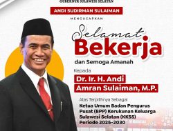 Gubernur Andi Sudirman Ucapkan Selamat atas Terpilihnya Andi Amran Sulaiman Menjadi Ketua KKSS Sulsel