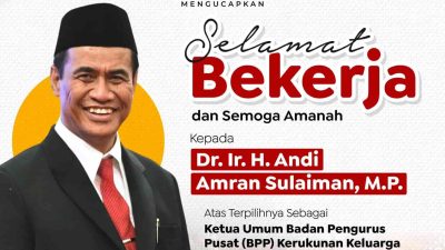 Gubernur Andi Sudirman Ucapkan Selamat atas Terpilihnya Andi Amran Sulaiman Menjadi Ketua KKSS Sulsel