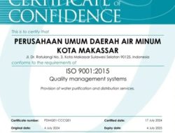 Raih Sertifikasi ISO 9001, Dirut PDAM Makassar: Komitmen Perusahaan dalam Tingkatkan Kualitas Layanan ke Pelanggan