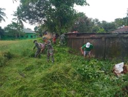 Peduli Lingkungan, Personel Kodim 1426/Takalar Laksanakan Pembersihan Pangkalan