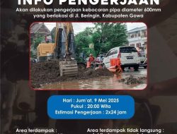 PDAM Makassar Akan Lakukan Perbaikan Pipa Bocor di Jalan Beringin Gowa