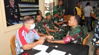 HUT Bhayangkara ke-79, Kodim 1426/Takalar Ikut Serta Baksos Donor Darah