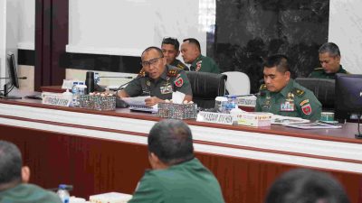 Pangdam XIV/Hasanuddin Terima Paparan Kesiapan TMMD ke-125 dan Strategi Pemenangan LKJ TA 2025