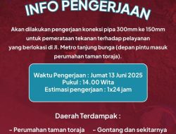 Layanan Air Terganggu, PDAM Makassar Lakukan Pengerjaan Koneksi Pipa di Metro Tanjung Bunga
