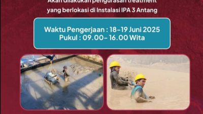 Lakukan Pengurasan IPA 3 Antang, PDAM Makassar: Warga Manggala Dihimbau Menampung Air