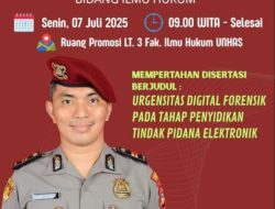 Sidang Doktor di Unhas, Iptu Nasrullah Usung Tema Digital Forensik