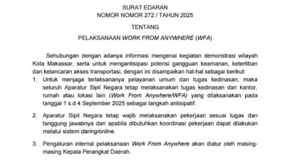 WFA Diberlakukan, Pemkot Makassar Pastikan Layanan Tidak Terganggu