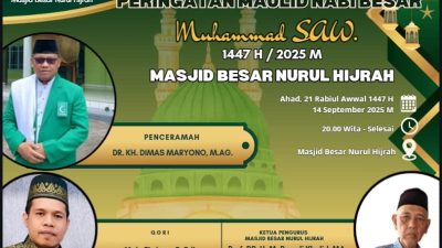 KH Dimas Maryono Bawakan Hikmah Maulid Nabi di Masjid Besar Nurul Hijrah
