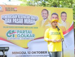 Rayakan Ultah ke-61, Golkar Makassar Adakan Pasar Murah dan Pemeriksaan Kesehatan Gratis