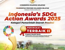 Raih Peringkat Terbaik II, Pemprov Sulsel Terima Penghargaan Indonesia’s SDGs Action Awards 2025