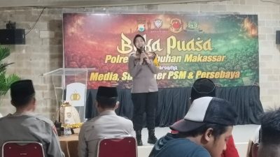 Polres Pelabuhan Makassar Buka Puasa Bersama Insan Media, Suporter PSM dan Persebaya