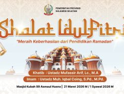 Pemprov Sulsel Gelar Salat Idul Fitri 1447 H di Masjid Kubah 99