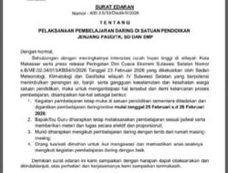 SDI Rappokalling II Terapkan Belajar dari Rumah Sesuai Edaran Disdik Makassar