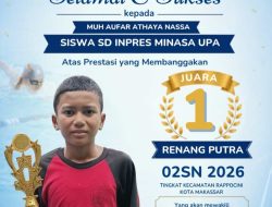 Membanggakan, Siswa SDI Minasa Upa Juara I Renang Putra O2SN 2026 Tingkat Kecamatan Rappocini