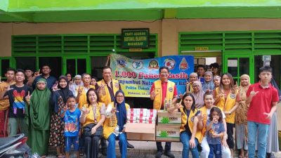 Berbagi Kasih, Lions Club Makassar Bagikan 1001 Paket Bantuan ke 27 Panti Asuhan