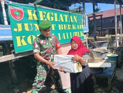 Jum’at Berkah, Babinsa Salurkan Bantuan Sembako di Desa Lolisang