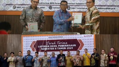 Bersama Wali Kota Makassar, Ketua DPRD Supratman Terima LHPK Tahun 2024 dari BPK Sulsel