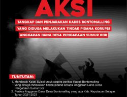 Seruan Aksi Koalisi Mahasiswa Sulsel: Tangkap dan Penjarakan Kades Bontomalling