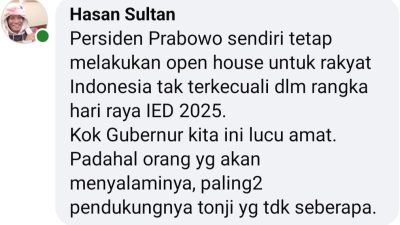 Alasan Efesiensi Anggaran, Masyarakat Pertanyakan Gubernur Andi Sudirman Tiadakan Open House Lebaran