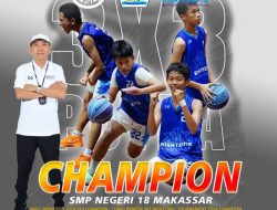 Tim Basket Putra SMPN 18 Makassar Raih Juara I Student’s Council Dunia Harapan School Cup III