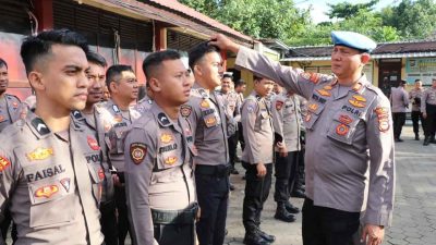 Tegakkan Disiplin, Propam Polres Pelabuhan Makassar Lakukan Sidak Gaktibplin Personel