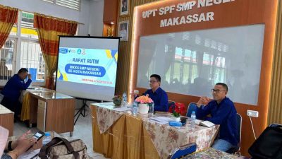 Kepsek SMPN 9 Ikuti Rapat Rutin MKKS SMPN Kota Makassar