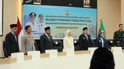 Wakil Ketua DPRD Andi Suharmika Hadiri Pelantikan Pejabat Pimpinan Tinggi Pratama Pemkot Makassar