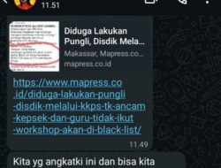 Ungkap Dugaan Pungli di Disdik Makassar, Wartawan Mapress.co.id Alami Teror di WhatsApp