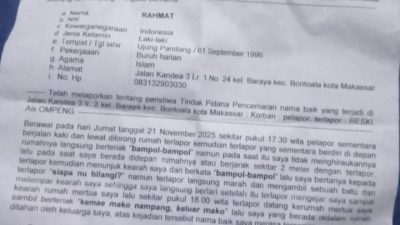 Pelapor Laporkan Tetangganya ke Polsek Bontoala Atas Dugaan Pencemaran Nama Baik dan Pengancaman