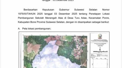 Gubernur Andi Sudirman Tetapkan Lokasi Pembangunan SMA di Kabupaten Bone
