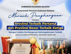 Pemprov Sulsel Raih Provinsi Terbaik Pertama di Indeks Pembangunan Ketenagakerjaan 2025