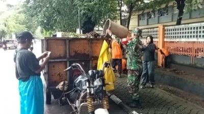 Tindaklanjuti Arahan Presiden Prabowo, Koramil 1408-02/Tallo dan SMKN 5 Makassar Gelar Aksi Bersih