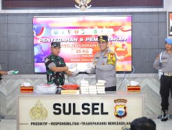 Bersama Pangdam XIV/Hasanuddin, Polda Sulsel Musnahkan Narkotika Jenis Kokain Bruto 25 Kg