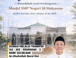 Sofyan Haeruddin: Pembangunan Mushollah Nurul Ilmi SMPN 18 Makassar Masuki Tahap Akhir