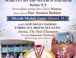 Siswi SMPN 18 Makassar Raih Juara I di Kejuaraan Daerah Forki Sulawesi Selatan
