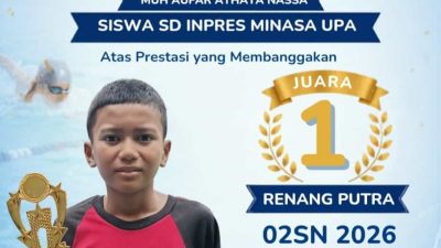 Membanggakan, Siswa SDI Minasa Upa Juara I Renang Putra O2SN 2026 Tingkat Kecamatan Rappocini