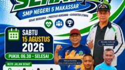 Peringati HUT RI ke-81, SMPN 5 Makassar Gelar Jalan Sehat 15 Agustus 2026